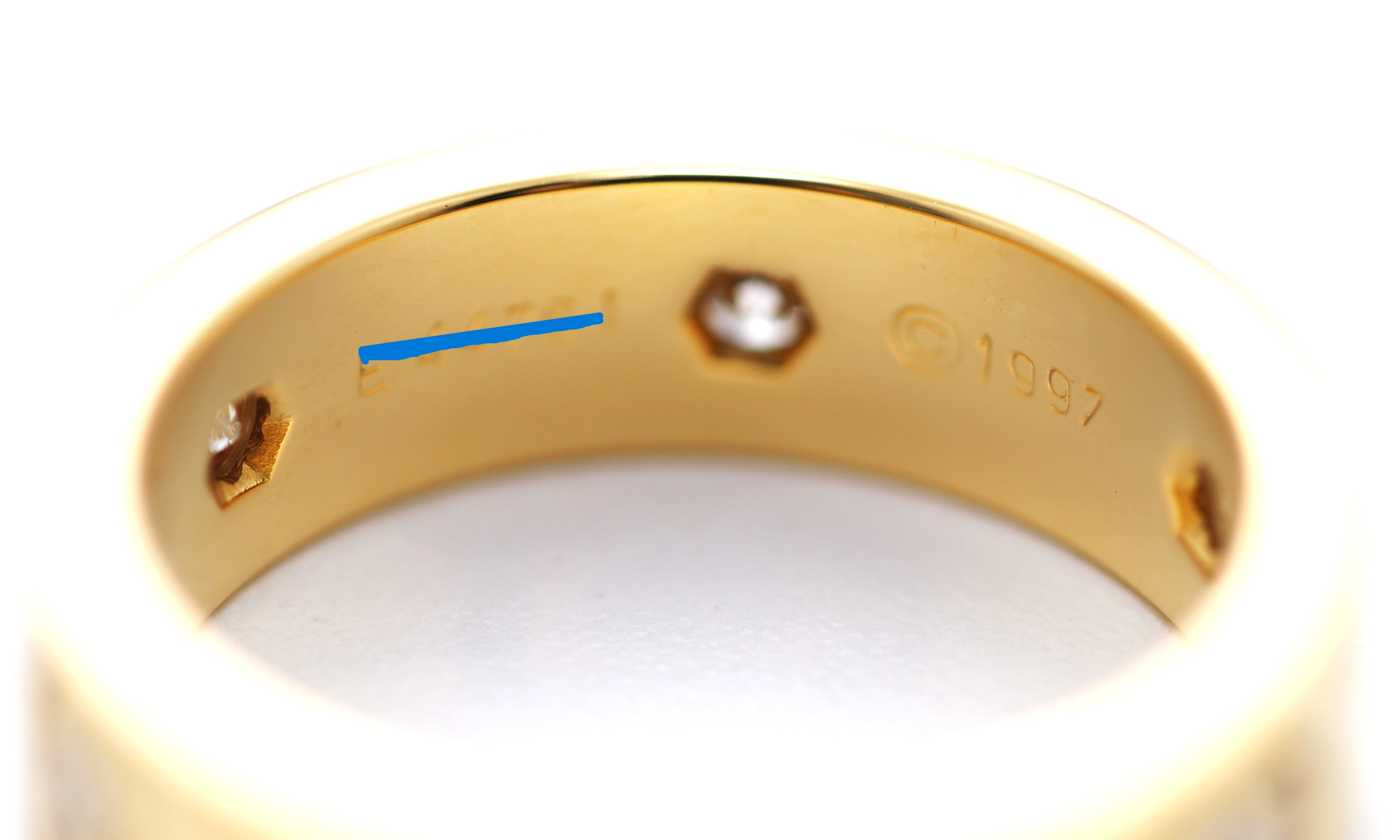 Cartier　カルティエ　ラブリングオールダイヤ　イエローゴールド　7.9g　サイズ52号【471】Y