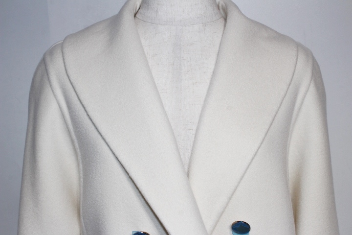 HERMES エルメス コート レディース38 ホワイト カシミヤ ベルト付