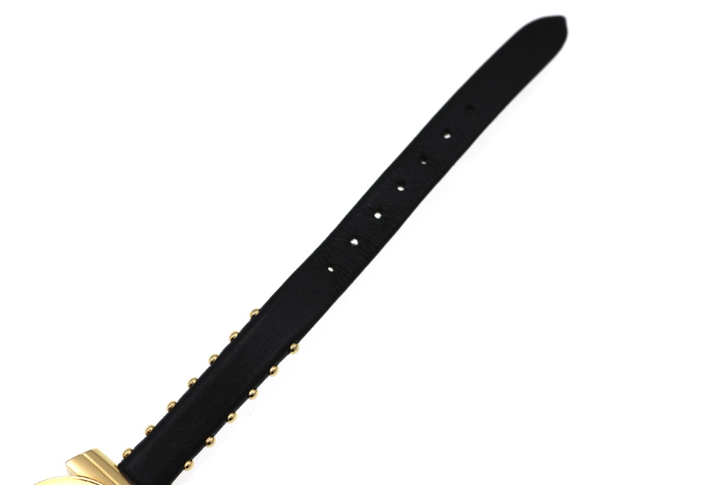 Salvatore Ferragamo フェラガモ 腕時計 ガンチーニ SF43 金メッ/レザー ホワイト文字盤 クオーツ【472】EY