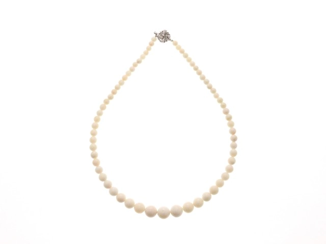 シルバー サンゴ ネックレス 与那覇サンゴネックレス 約40cm シルバー