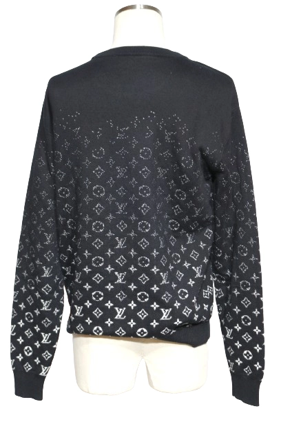 LOUIS VUITTON ルイヴィトン グラデーションモノグラム ニットトレーナー メンズS ブラック RM202 USO HJN87W （2143700179022）【200】