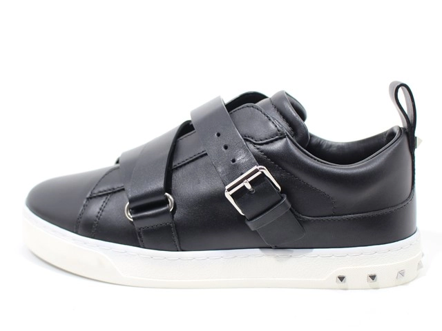 VALENTINO ヴァレンティノ 靴 Vパンク スニーカー レディース36ハーフ ブラック ホワイト レザー スタッズ 2143400222301 【200】