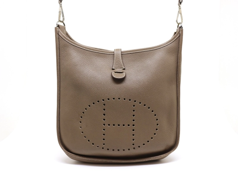 HERMES エルメス エヴリンⅡPM ショルダーバッグ エトゥープ SV シルバー金具 2120000318436【200】