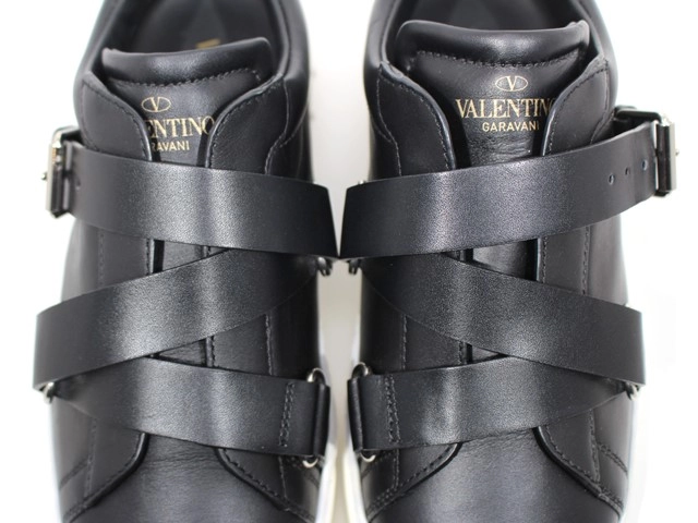 VALENTINO ヴァレンティノ 靴 Vパンク スニーカー レディース36ハーフ ブラック ホワイト レザー スタッズ 2143400222301 【200】