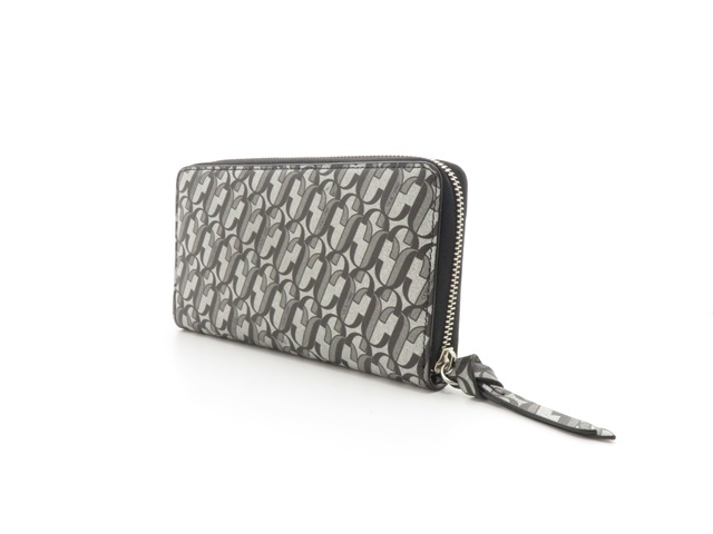 JIMMY CHOO ジミーチュウ ラウンド長財布 シルバー ブラック