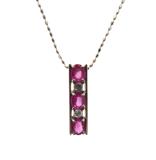 JEWELRY　ノンブランドジュエリー　貴金属・宝石　ネックレス　K10ホワイトゴールド　ルビー　ダイヤモンド　約1.8g　約40cm　2147100561319　【205】