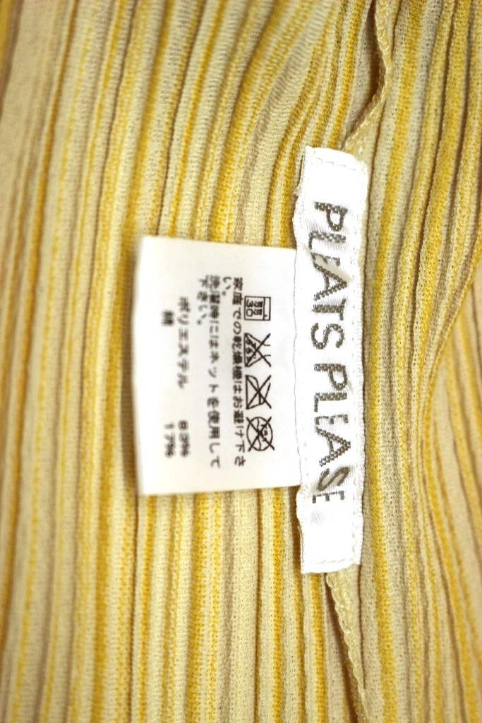 PLEATS PLEASE プリーツプリーズ イッセイミヤケ 長袖カットソー レディース3 イエロー ポリエステル PP01-JK535
