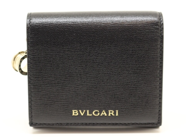 BVLGARI　ブルガリ　レザー　折財布　ブラック　コンパクト　ユニセックス