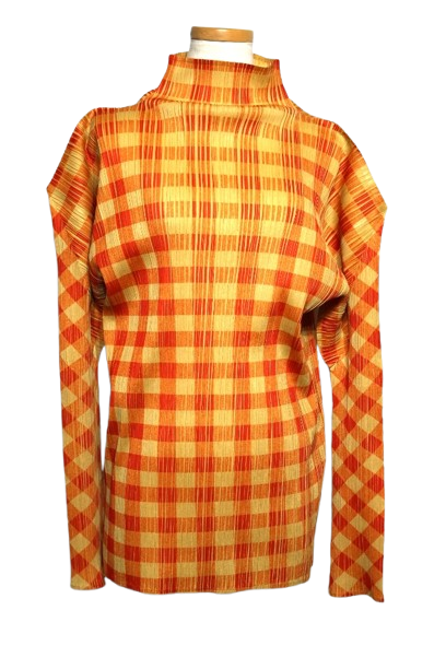 PLEATS PLEASE プリーツプリーズ チェック 長袖タートルネック