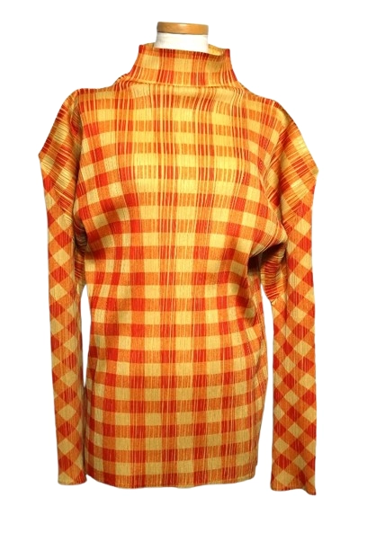 PLEATS PLEASE プリーツプリーズ チェック 長袖タートルネック