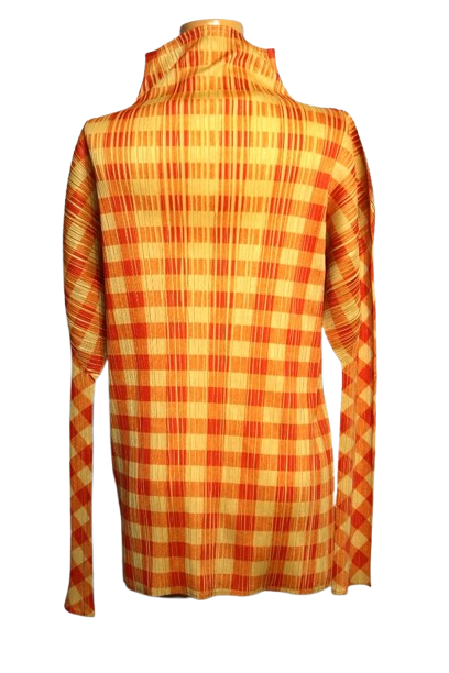 PLEATS PLEASE プリーツプリーズ チェック 長袖タートルネック