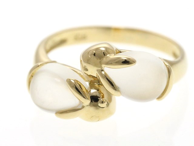Jewelry ノンブランド ジュエリー 貴金属 宝石 リング K18 イエローゴールド ムーンストーン ウサギモチーフ 12号 2 9g 473 の購入なら 質 の大黒屋 公式