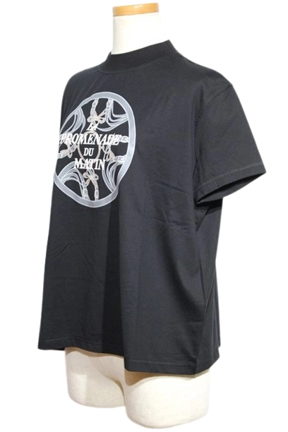 HERMES　エルメス　衣類　マキシTシャツカルトゥッシュ　レディース36　ブラック　コットン　2H4604DU0236　2143300219579　【200】