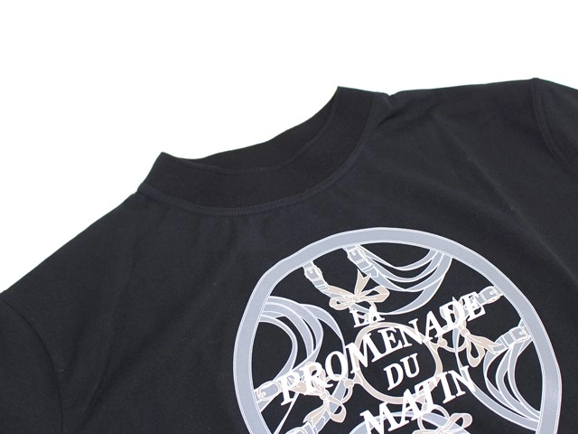 HERMES　エルメス　衣類　マキシTシャツカルトゥッシュ　レディース36　ブラック　コットン　2H4604DU0236　2143300219579　【200】