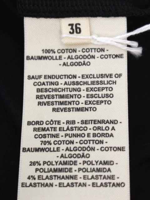 HERMES　エルメス　衣類　マキシTシャツカルトゥッシュ　レディース36　ブラック　コットン　2H4604DU0236　2143300219579　【200】