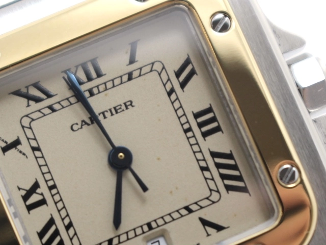 Cartier　カルティエ　時計　サントス ガルベLM　W20011C4　前期モデル　アイボリー文字盤　イエローゴールド/ステンレススチール　クォーツ　メンズ