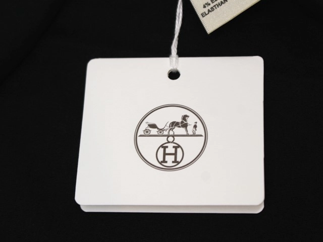 HERMES　エルメス　衣類　マキシTシャツカルトゥッシュ　レディース36　ブラック　コットン　2H4604DU0236　2143300219579　【200】