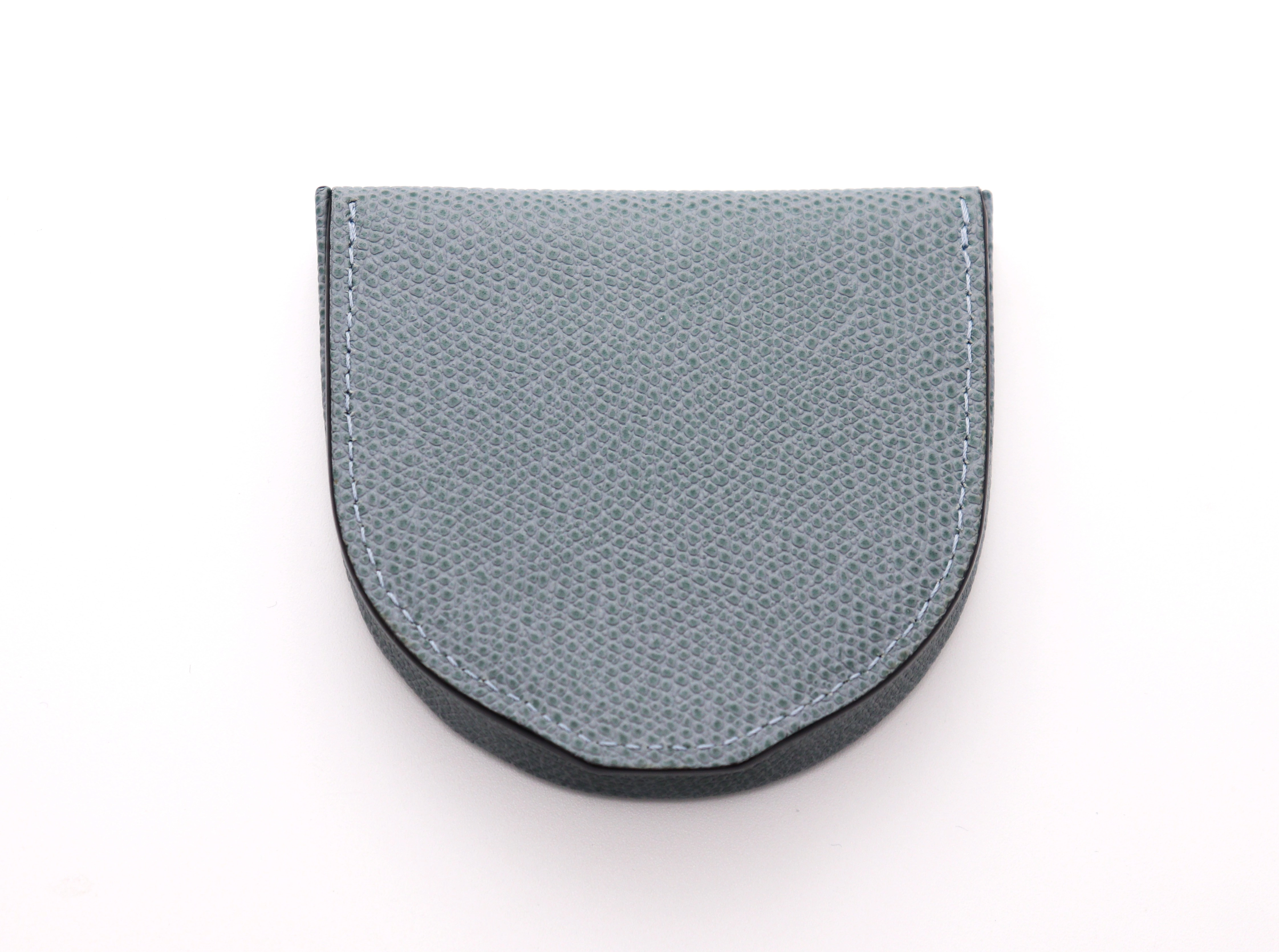 Valextra　ヴァレクストラ　馬蹄型コインケース パウダーブルー カーフ　【471】　Ｙ