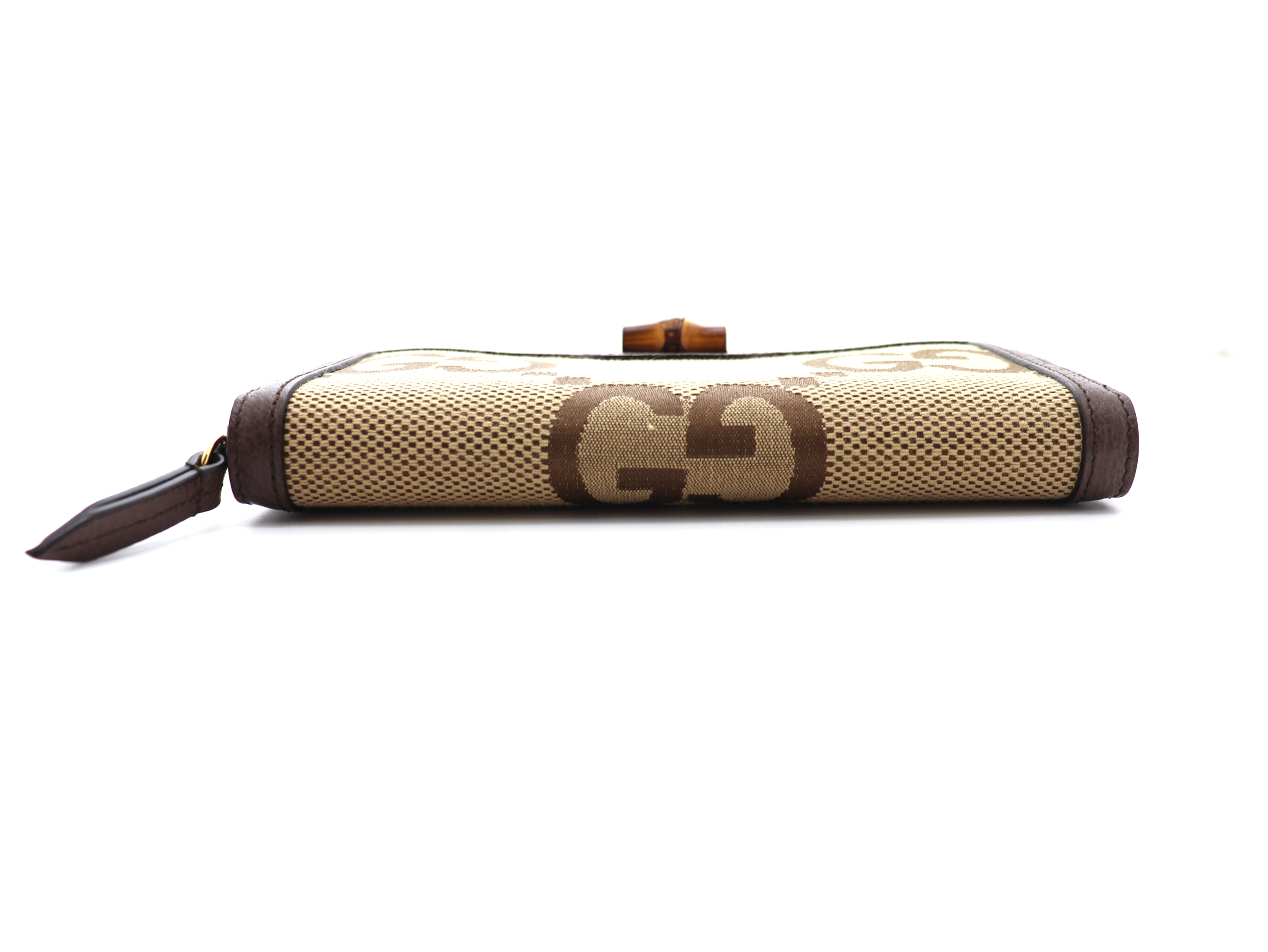 【新品未使用】グッチ ジャンボGG バンブー ラウンド 長財布 GUCCI グッチ バンブー ブランドオフ レザー ラウンド長財布