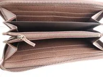 GUCCI　グッチ　バンブー　GGジャンボ　ジップアラウンドロングウォレット　ベージュ　キャンバス【471】I