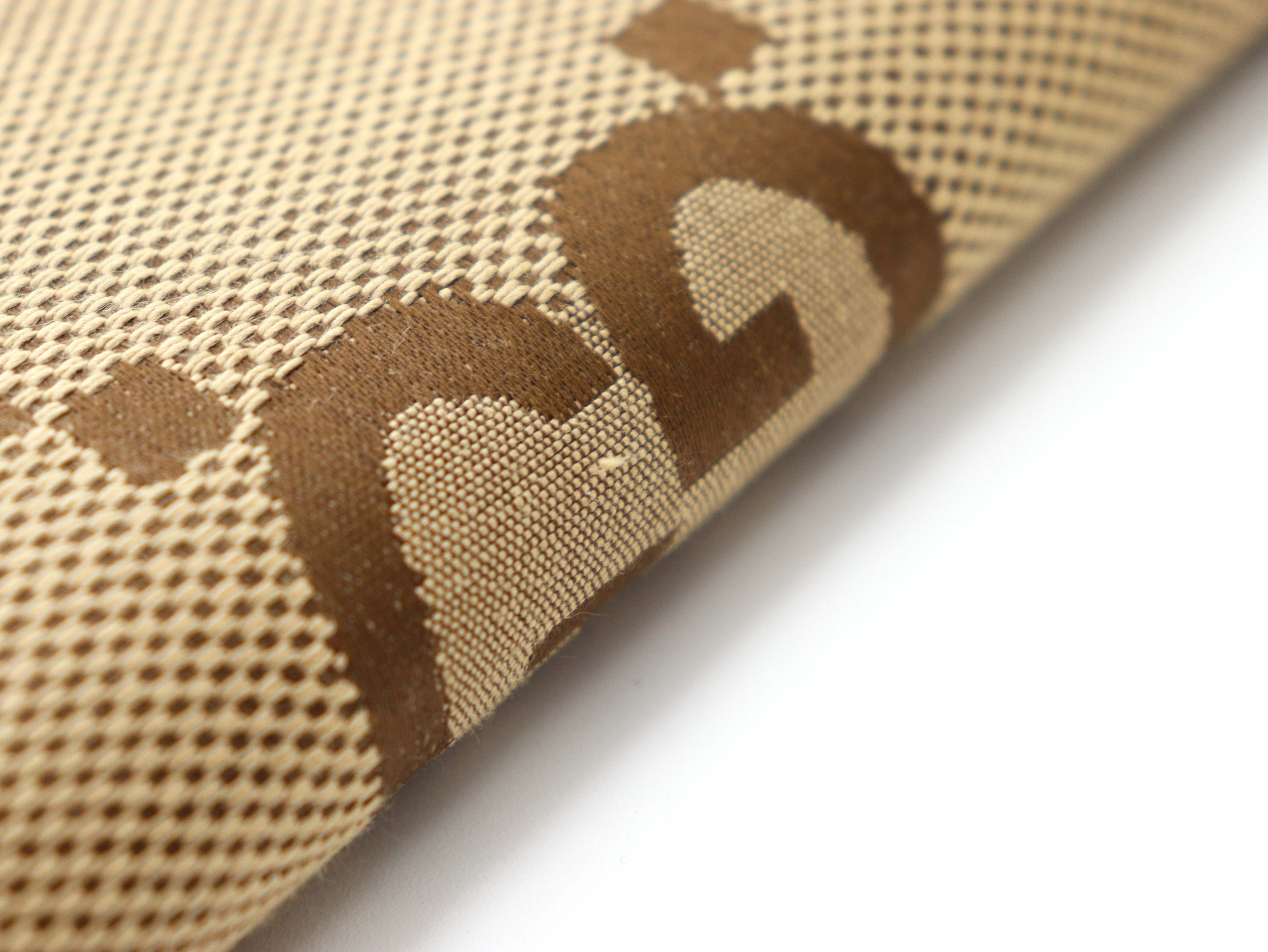 GUCCI　グッチ　バンブー　GGジャンボ　ジップアラウンドロングウォレット　ベージュ　キャンバス【471】I