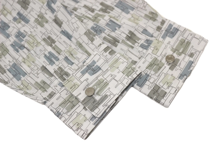 HERMES エルメス Hモチーフ Coups de Goua'H長袖シャツ メンズ16/41 マルチカラー コットン H366500HD66 2143000675118 【432】