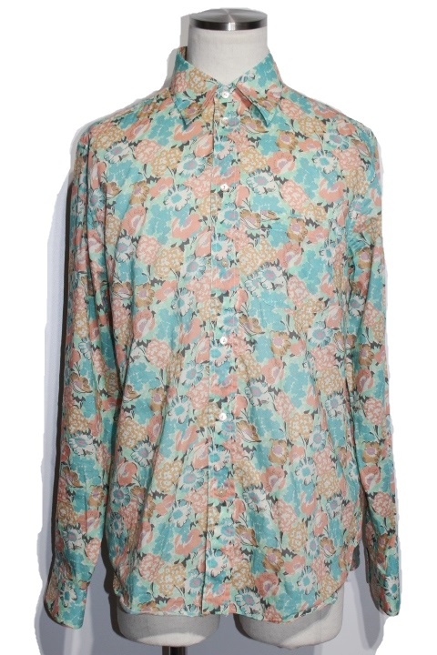 Gucci グッチ シャツ メンズ40 リバティ Liberty ブルー ピンク コットン 花柄 0 の購入なら 質 の大黒屋 公式