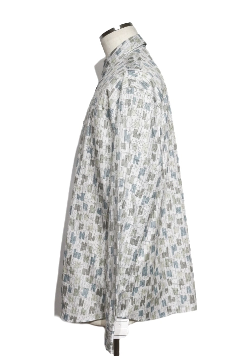 HERMES エルメス Hモチーフ Coups de Goua'H長袖シャツ メンズ16/41 マルチカラー コットン H366500HD66 2143000675118 【432】