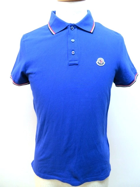 モンクレール ポロシャツ moncler polo 半袖 青 ブルー 正規品-