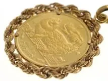 JEWELRY ノンブランド ペンダント トップ コイン K18 K24 イエローゴールド 2.0g【473】