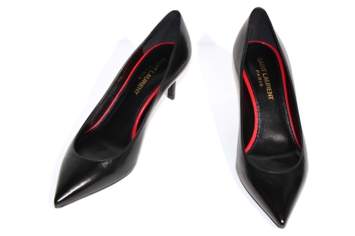 詰替え SAINT LAURENT PARIS サンローランパリリボン エナメルパンプス 