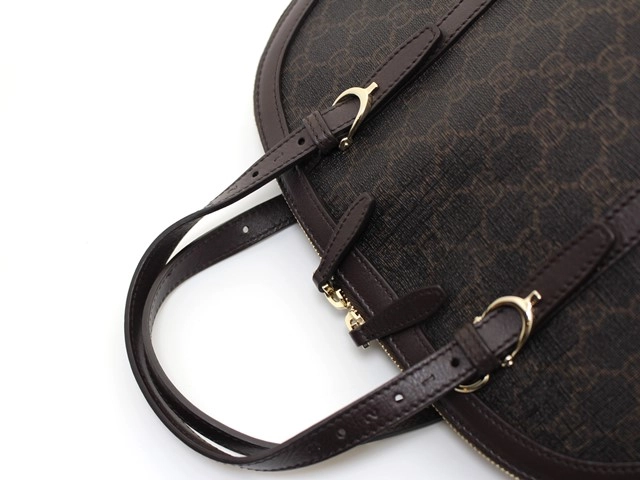 GUCCI　グッチ　バッグ　GGスプリーム ２wayバッグ　ダークブラウン　コーティングキャンバス　カーフ　309617　2148103696602　【200】