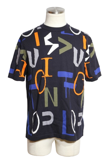 LOUIS VUITTON ルイヴィトン エレクトリックインターシャ Tシャツ ニット メンズS ブラック/マルチカラー コットン RM202M USO HJN15W