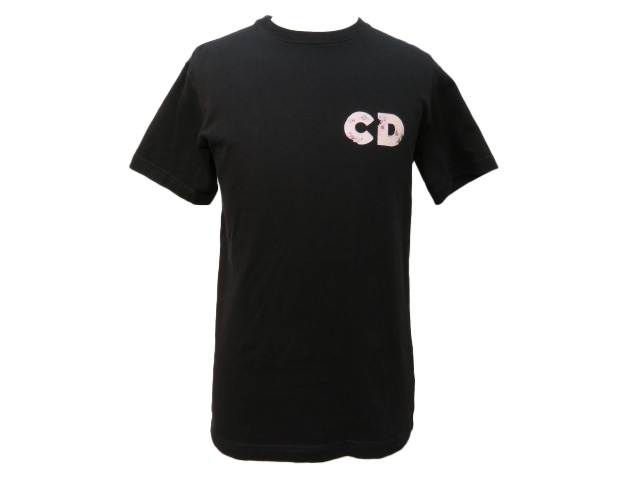 DIOR ディオール イローデッドTシャツ メンズXS ブラック/ピンク ...
