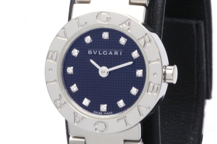 BVLGARI　ブルガリ　時計　レディース　クオーツ　BB23SS　ブラック12PD文字盤　ステンレス【471】
