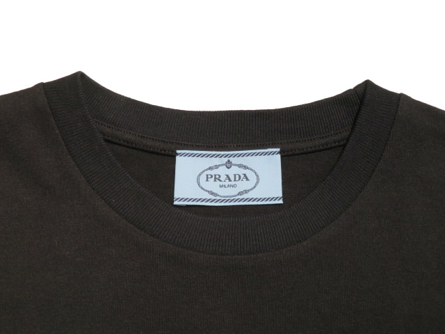 PRADA プラダ ロゴバッジ付きTシャツ メンズS ブラック/イエロー