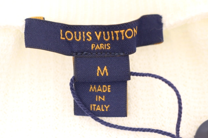 LOUISVUITTON　ルイヴィトン　衣類　レトロスローガン オーバーサイズ ニット　レディースM　ホワイト／マルチ　コットン　2143000522528　【200】