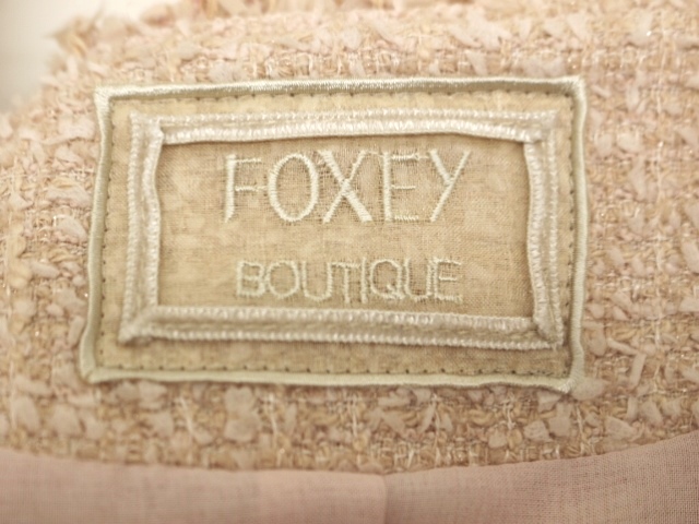 FOXEY フォクシー ツイード フリンジ ボレロ 38 FOXEY フォクシー 衣類 ボレロ レディース42 ピンクベージュ