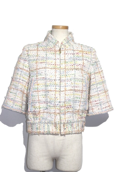 CHANEL シャネル 衣類 ジップアップ ツイードジャケット