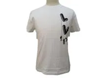 LOUIS VUITTON　ルイヴィトン　フロウティングプリントTシャツ　メンズS　ホワイト/ブラック　コットン　RM211NGPHKY86W　2143200546287　【432】