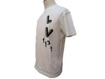 LOUIS VUITTON　ルイヴィトン　フロウティングプリントTシャツ　メンズS　ホワイト/ブラック　コットン　RM211NGPHKY86W　2143200546287　【432】