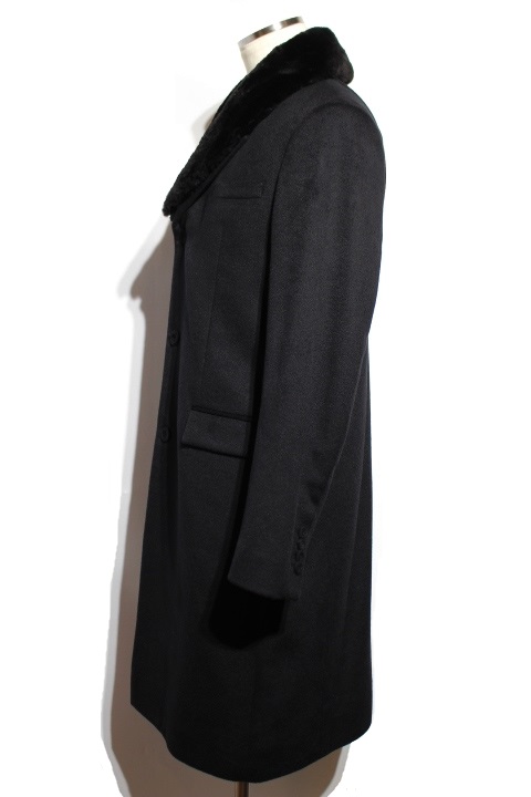 Dior ディオール コート メンズ46 ブラック カシミヤ
