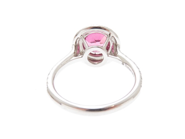 ソビエト製 中宝ソーティング付き 合成ピンクサファイアのリング/指輪