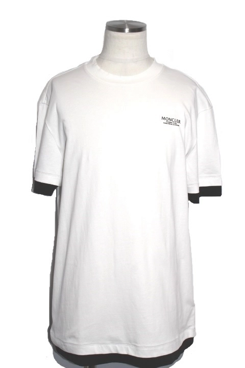 MONCLER モンクレール 衣類 Tシャツ メンズL ホワイト コットン ...