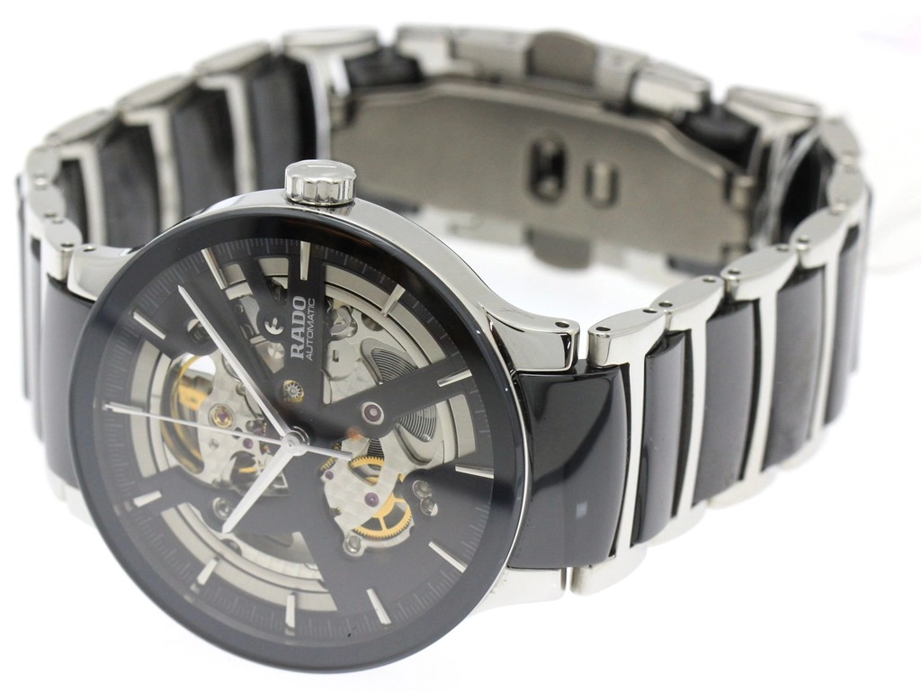 RADO ラドー 腕時計 セントリックス オートマティック オープンハート R30178152 ステンレススチール/セラミック スケルトン文字盤 自動巻き【472】SJ
