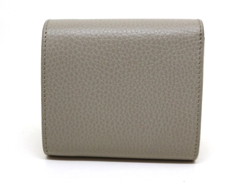 GUCCI　グッチ　ダブルＧ　ミディアムウォレット　財布　ライトグレー　レザー　598587　【200】
