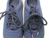 HERMES エルメス 靴 マイルス ローカットスニーカー メンズ41ハーフ ネイビー ブラック ブラウン ファブリック レザー H162357Z (2120500223650) 【200】