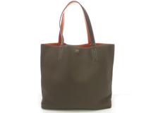 HERMES エルメス トートバッグ ドゥブルセンス45 リバーシブル エトゥープ オレンジ トリヨンクレマンス T刻印【473】