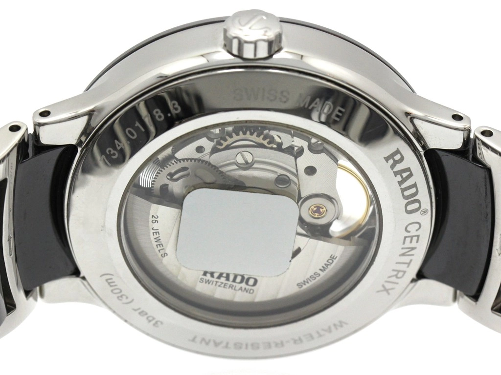 RADO ラドー 腕時計 セントリックス オートマティック オープンハート R30178152 ステンレススチール/セラミック スケルトン文字盤 自動巻き【472】SJ