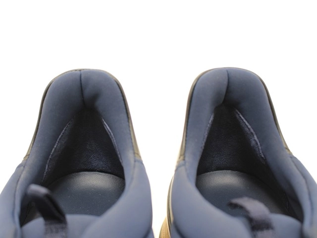 HERMES エルメス 靴 マイルス ローカットスニーカー メンズ41ハーフ ネイビー ブラック ブラウン ファブリック レザー H162357Z (2120500223650) 【200】